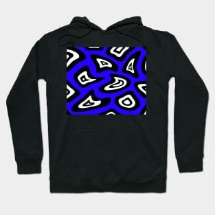 Abstract pattern - blue, black and white. Hoodie